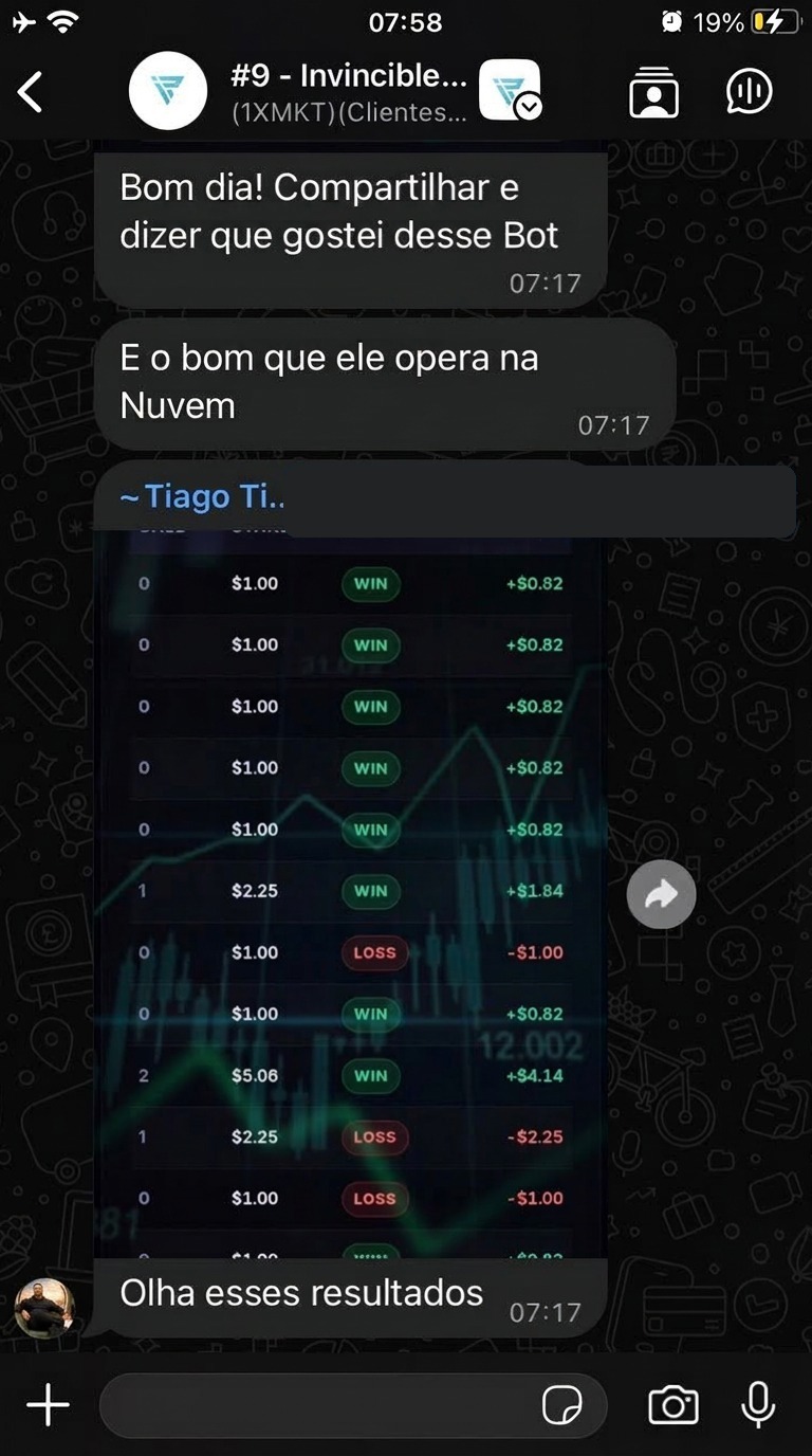 Depoimento de membro elogiando o robô que opera na nuvem